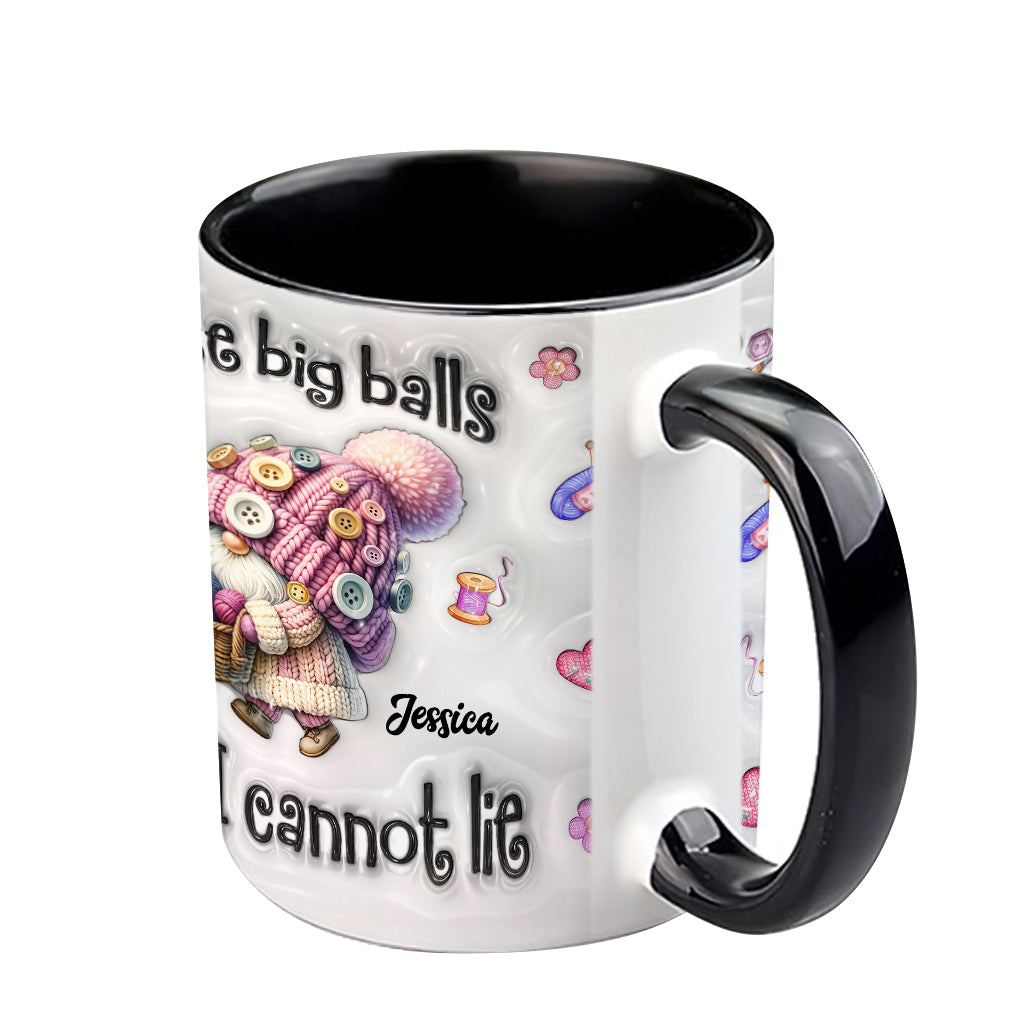 J'aime les grosses boules et je ne peux pas mentir - Mug personnalisé à motif crochet