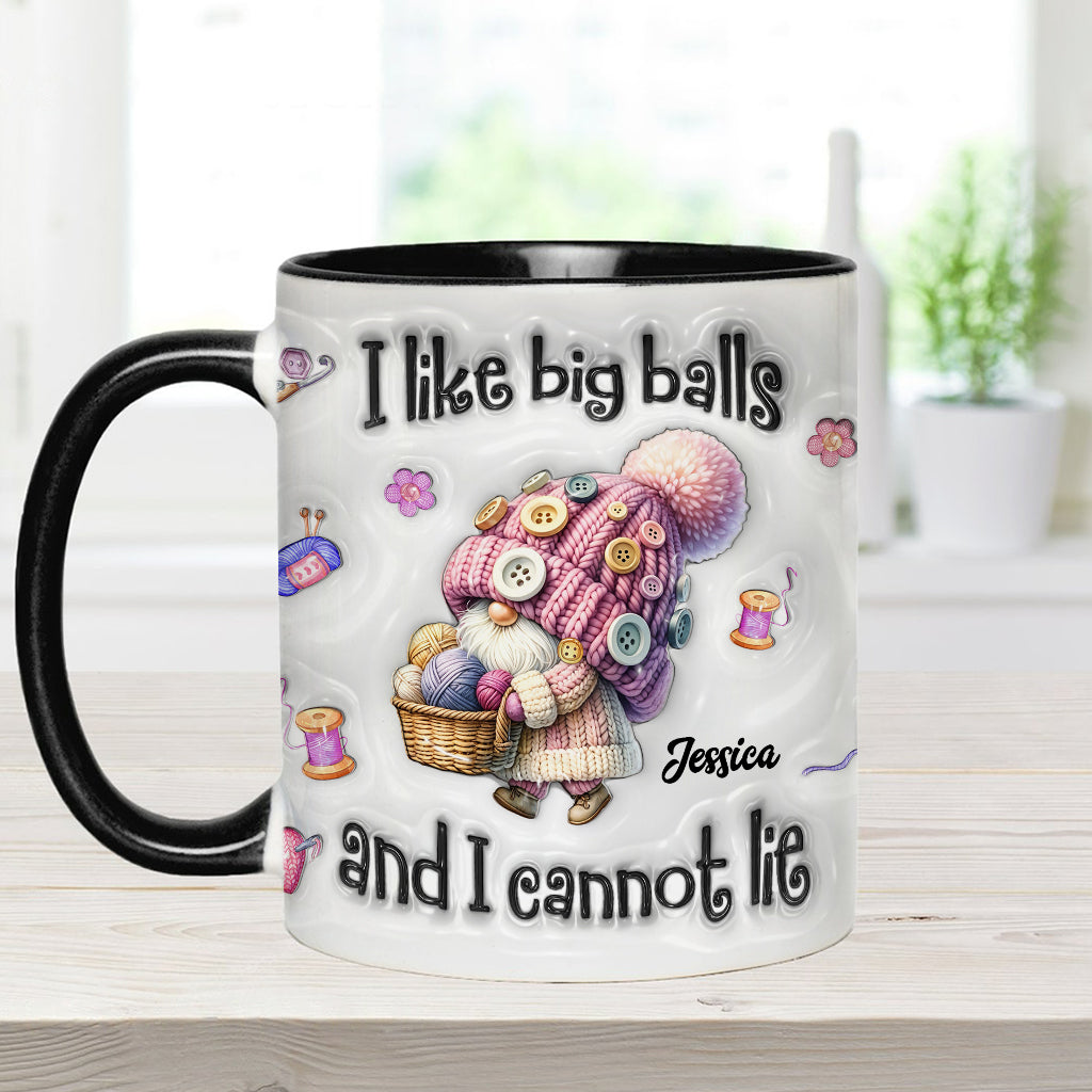 J'aime les grosses boules et je ne peux pas mentir - Mug personnalisé à motif crochet