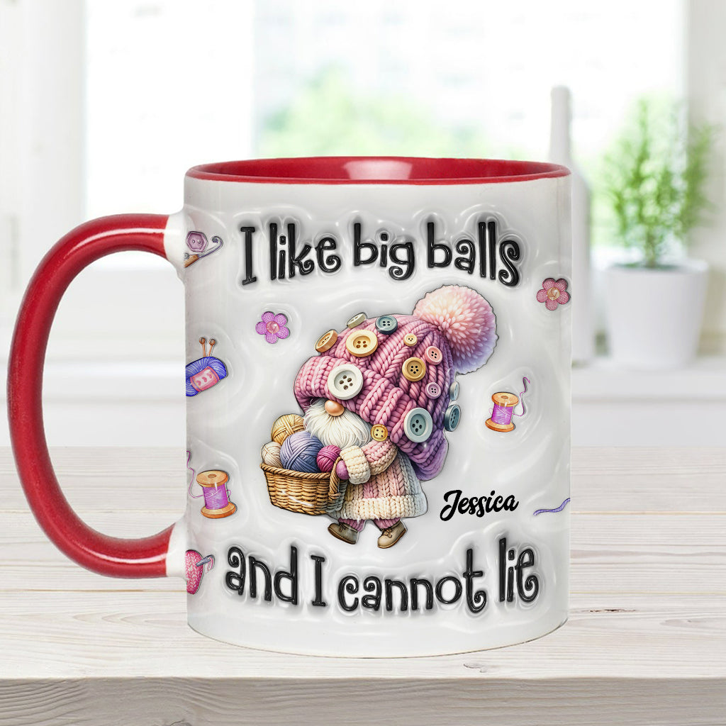 J'aime les grosses boules et je ne peux pas mentir - Mug personnalisé à motif crochet