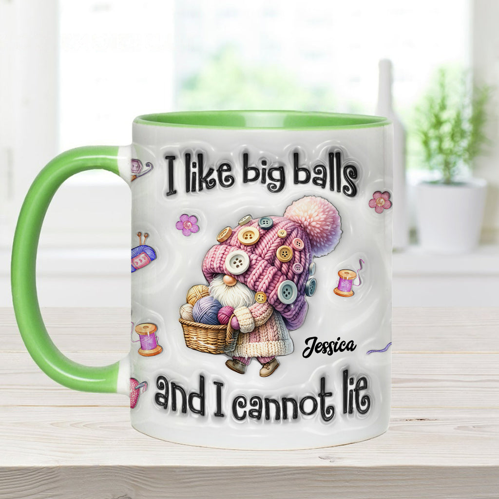 J'aime les grosses boules et je ne peux pas mentir - Mug personnalisé à motif crochet