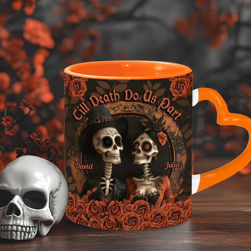 Til Death Do Us Part - Personalized Couple Heart Handle Mug
