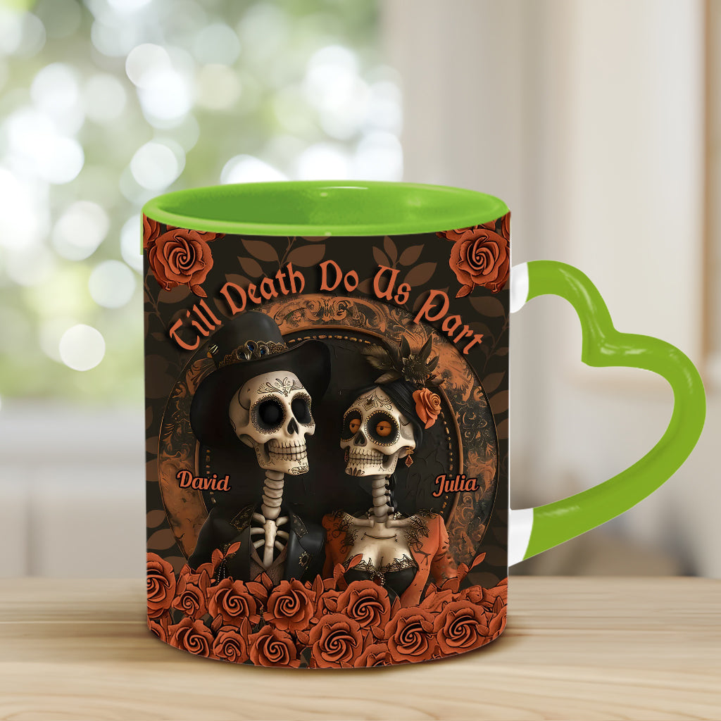 Til Death Do Us Part - Personalized Couple Heart Handle Mug