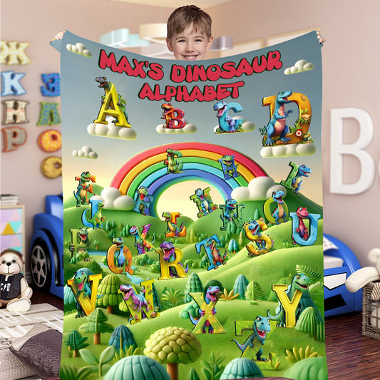 Dinosaur Alphabet - Personalized Kid Blanket