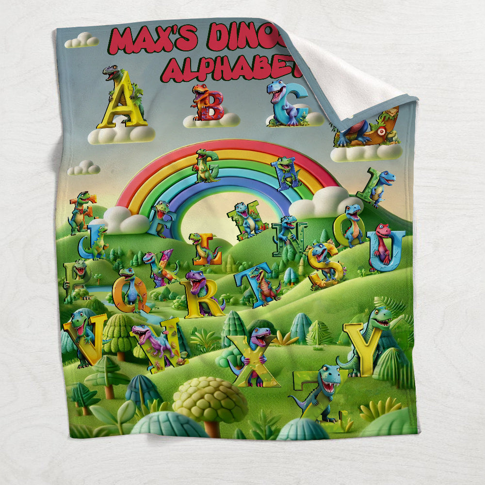 Dinosaur Alphabet - Personalized Kid Blanket