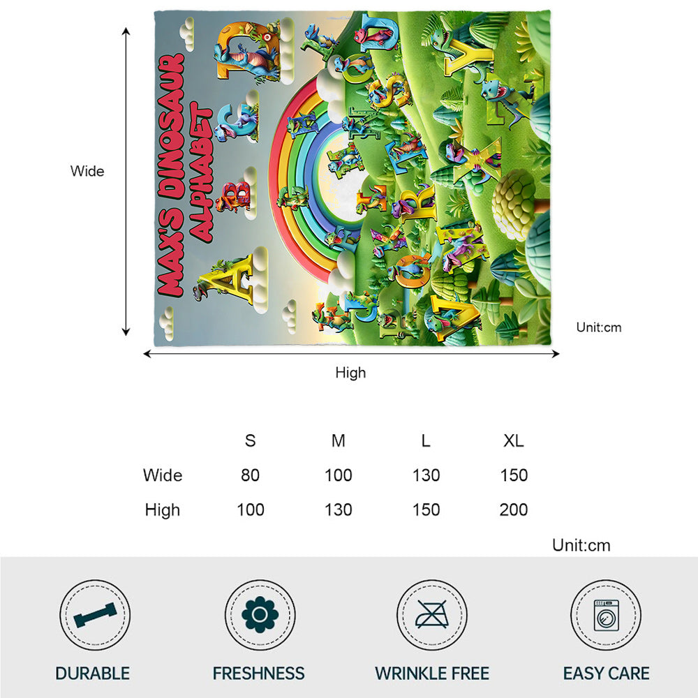 Dinosaur Alphabet - Personalized Kid Blanket