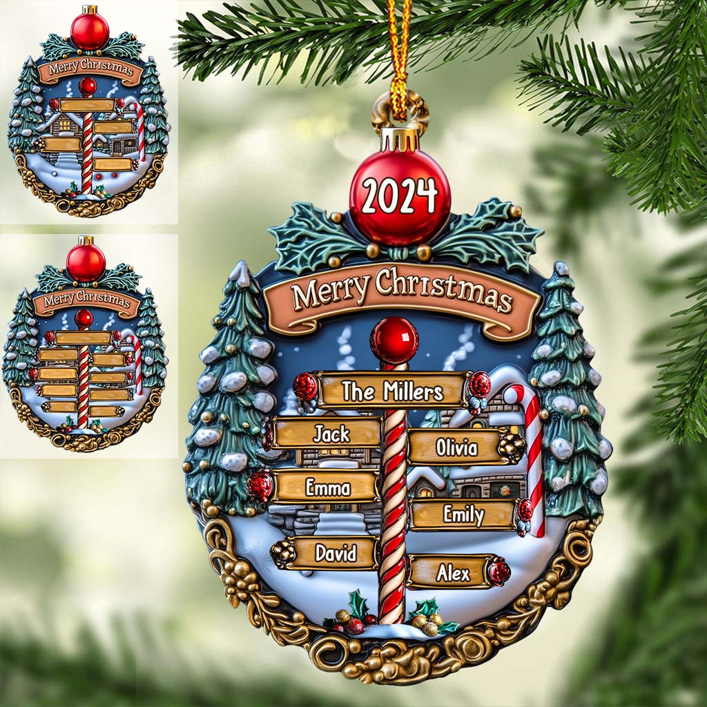 Joyeux Noël 2024 - Ornement familial personnalisé