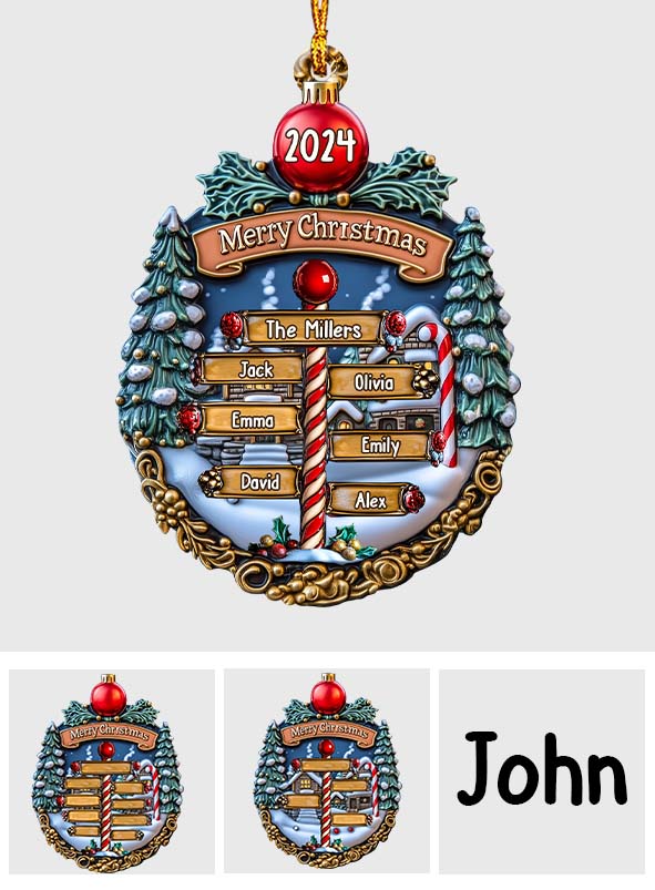 Joyeux Noël 2024 - Ornement familial personnalisé