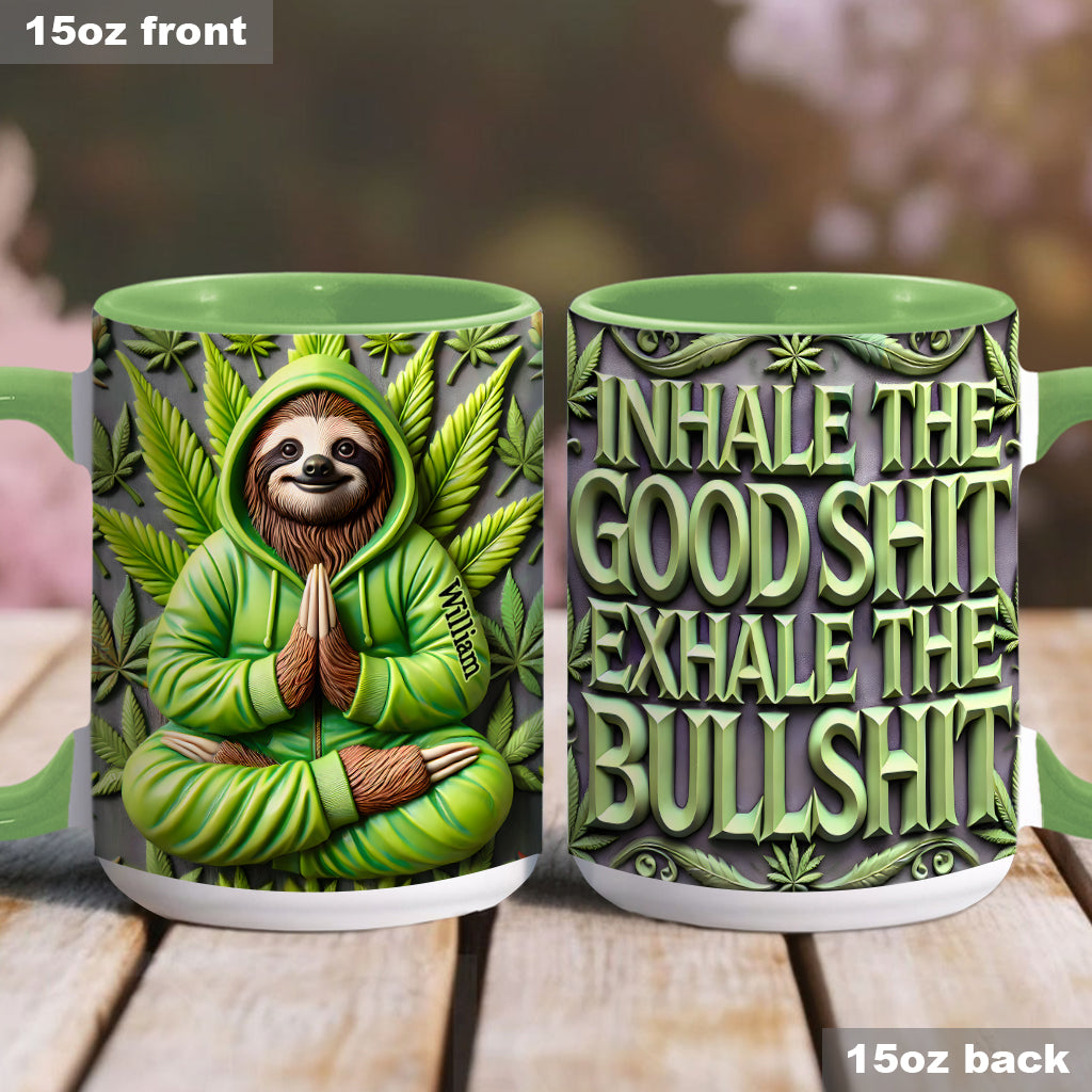 Inhalez la bonne herbe - Mug personnalisé à thème cannabis