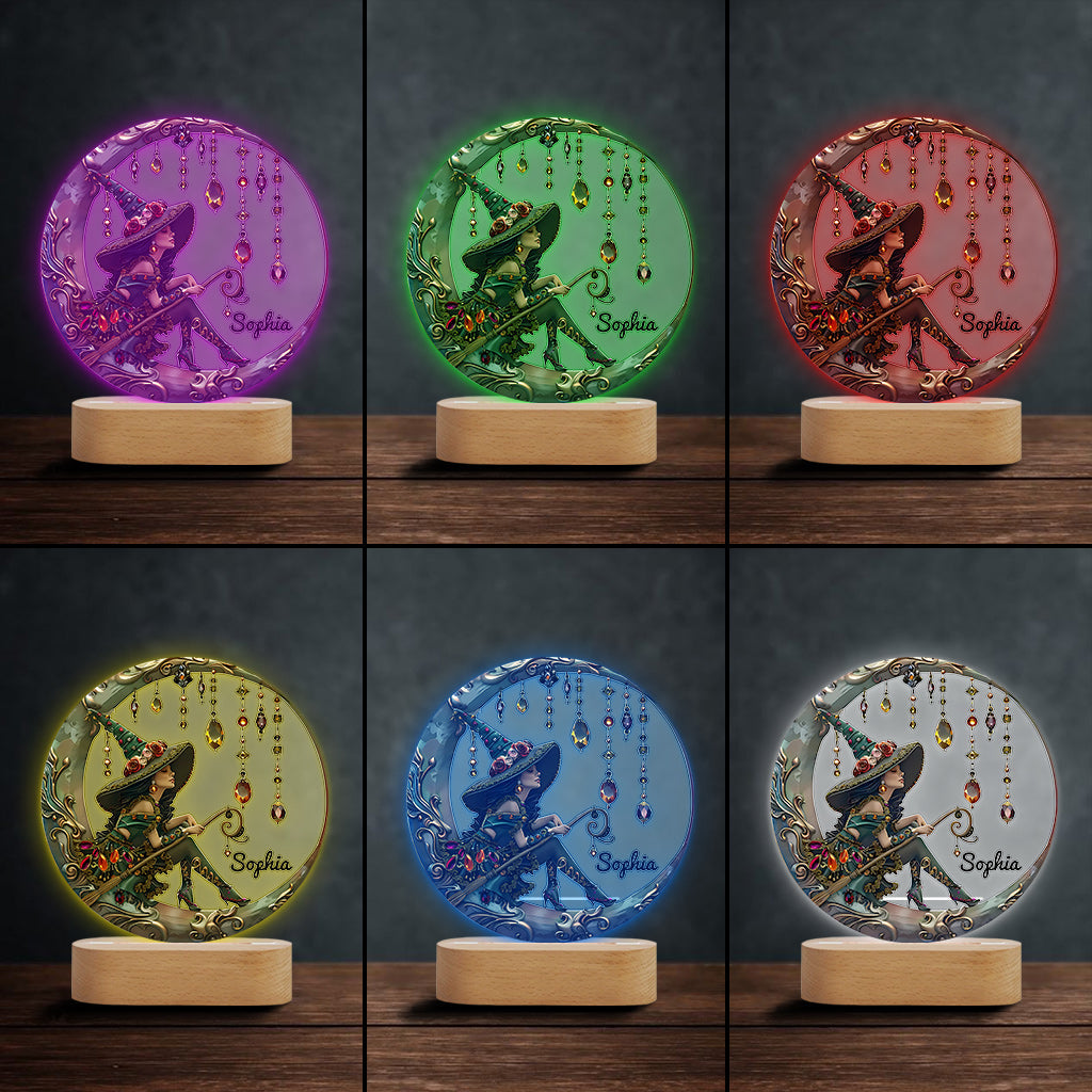 Beautiful Witch - Personalized Witch Shaped Plaque Light Base