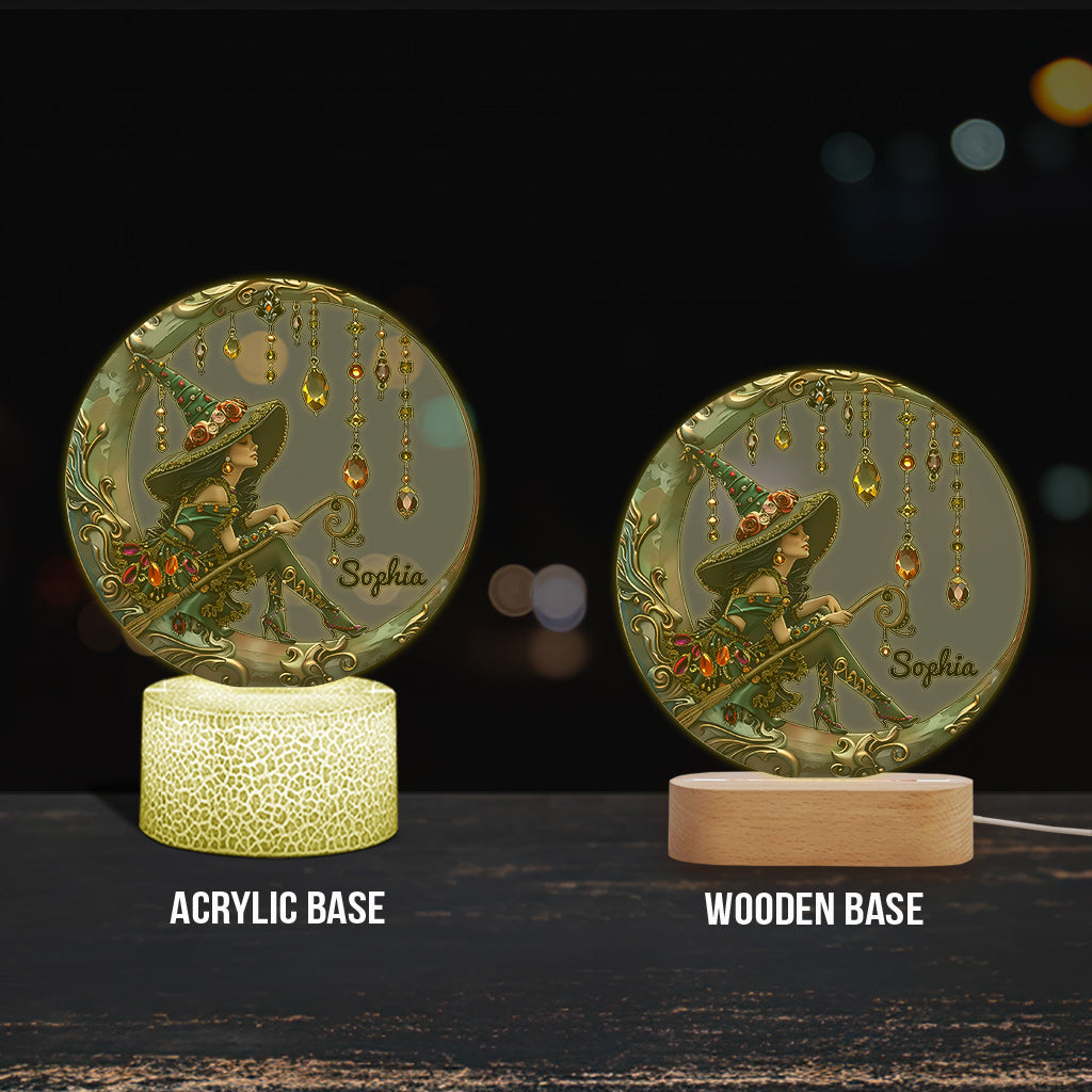 Beautiful Witch - Personalized Witch Shaped Plaque Light Base