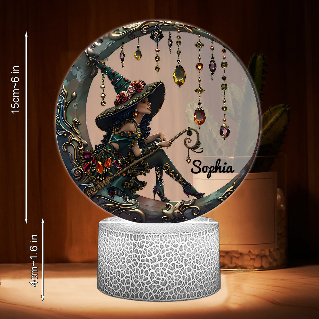 Beautiful Witch - Personalized Witch Shaped Plaque Light Base