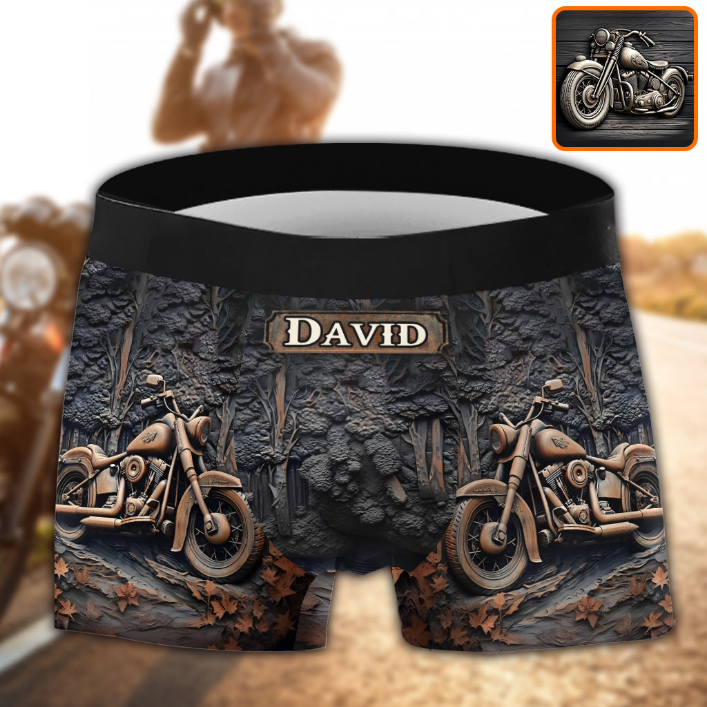 Starker Motor – Personalisierte Biker-Boxershorts für Herren