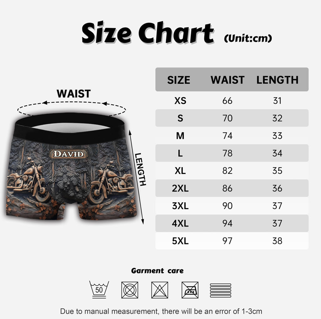 Starker Motor – Personalisierte Biker-Boxershorts für Herren