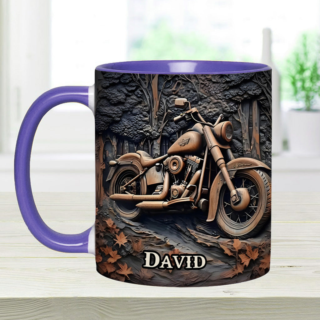 Never Underestimate An Old Man With A Motorcycle - Personalized Biker Accent Mug