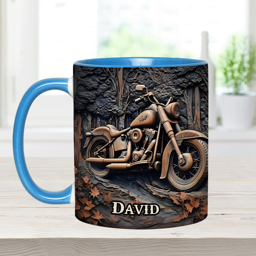 Never Underestimate An Old Man With A Motorcycle - Personalized Biker Accent Mug