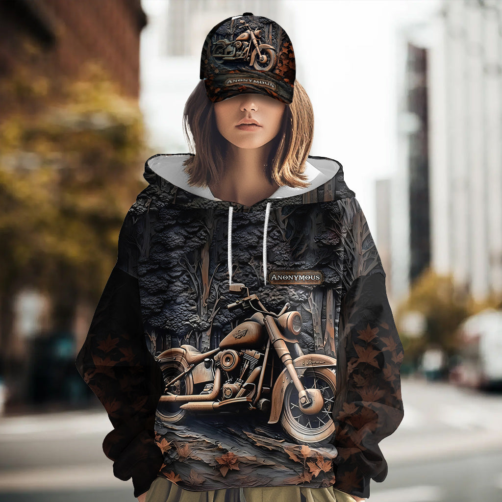 Il est temps de rouler ! - Sweat à capuche et casquette classique personnalisés pour motards avec imprimé intégral