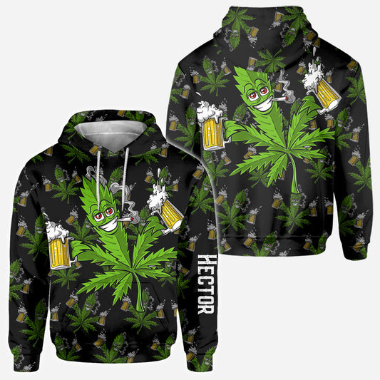 High Life - T-shirt personnalisé avec motif cannabis intégral