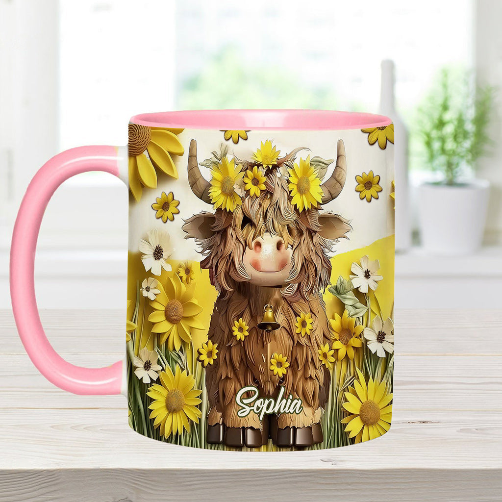 Mug personnalisé « Vache des Highlands mignonne »