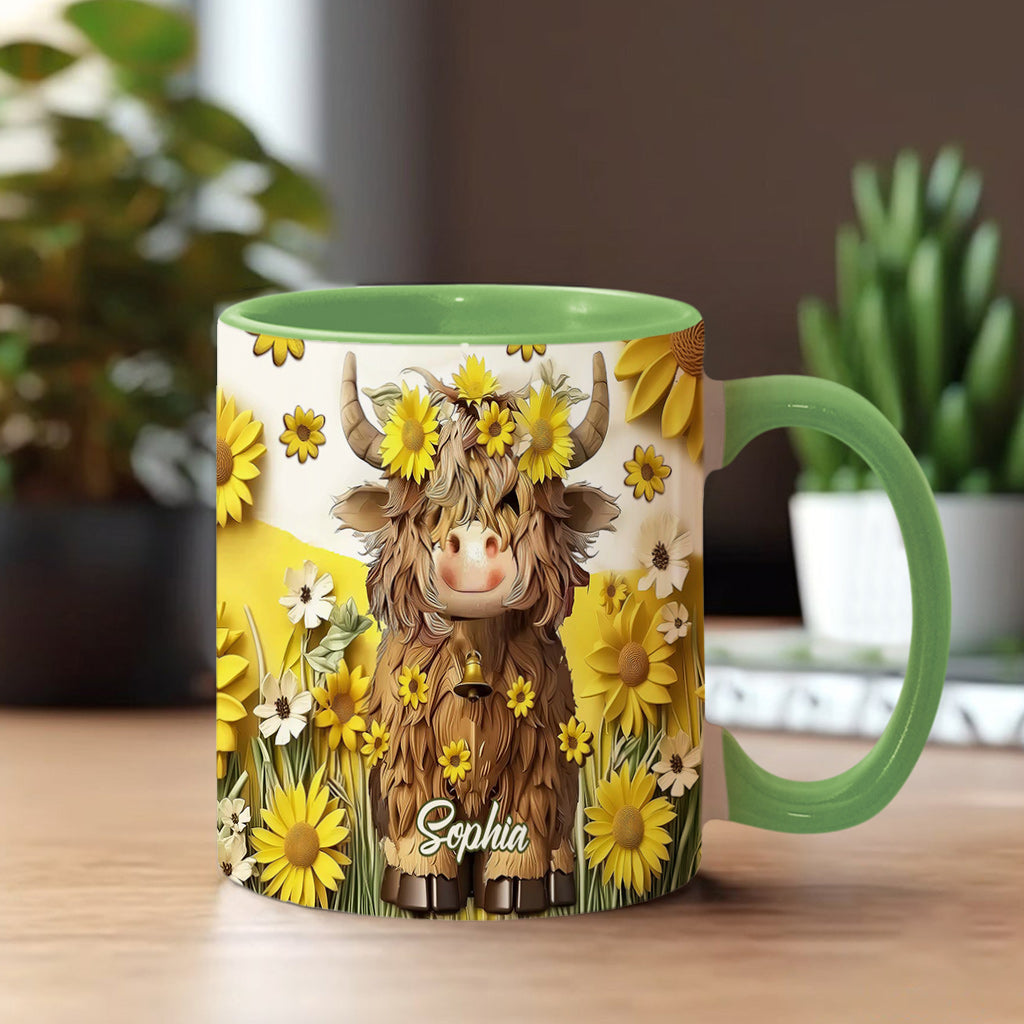 Mug personnalisé « Vache des Highlands mignonne »