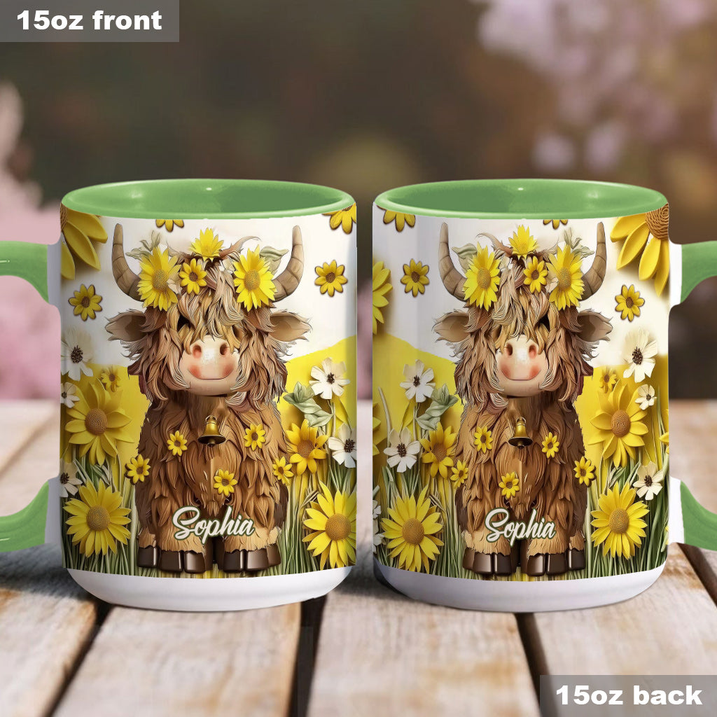 Mug personnalisé « Vache des Highlands mignonne »