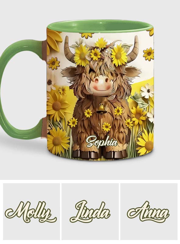 Mug personnalisé « Vache des Highlands mignonne »