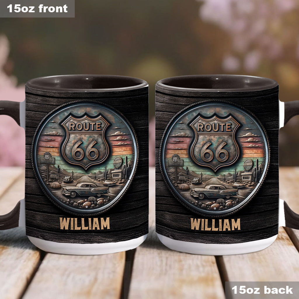 Vintage Route 66 Classic Car - Personalized Muscle Car Accent Mug