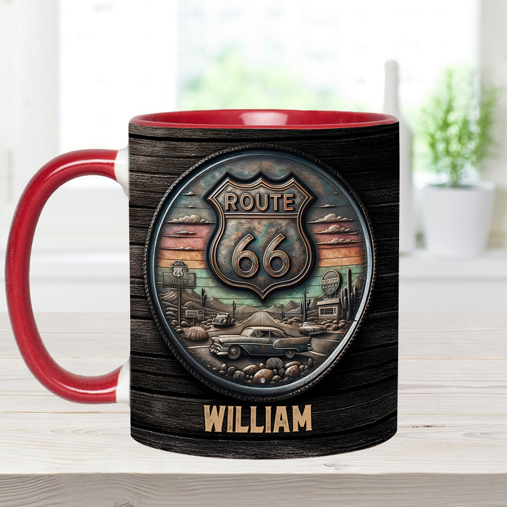 Vintage Route 66 Classic Car - Personalized Muscle Car Accent Mug