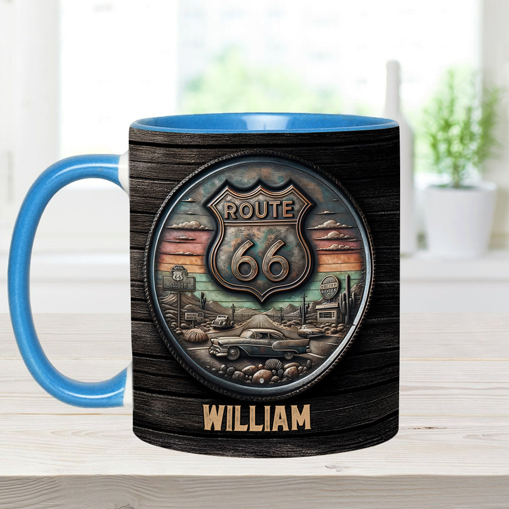 Vintage Route 66 Classic Car - Personalized Muscle Car Accent Mug