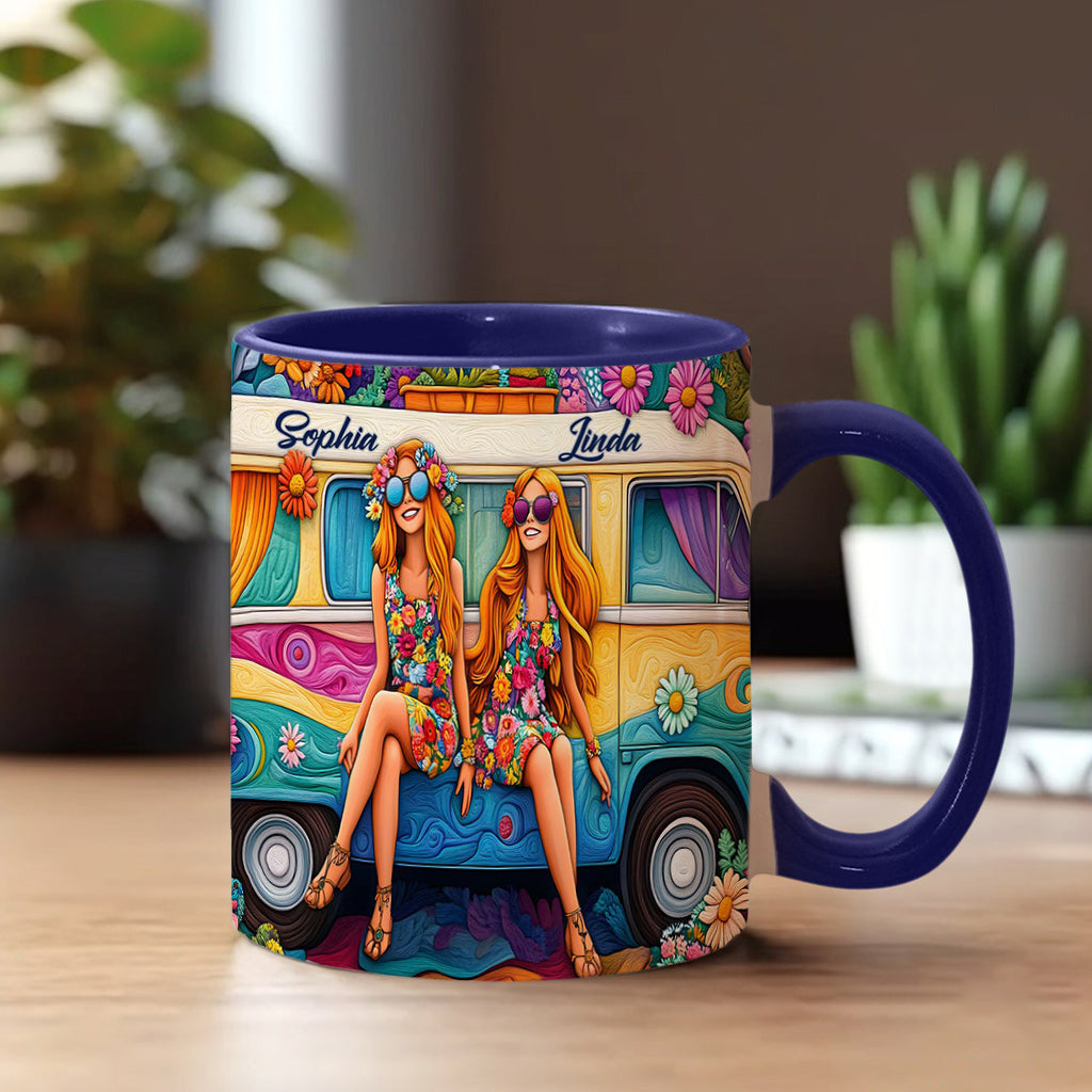 Wildflower Wheels - Personalized Hippie Accent Mug