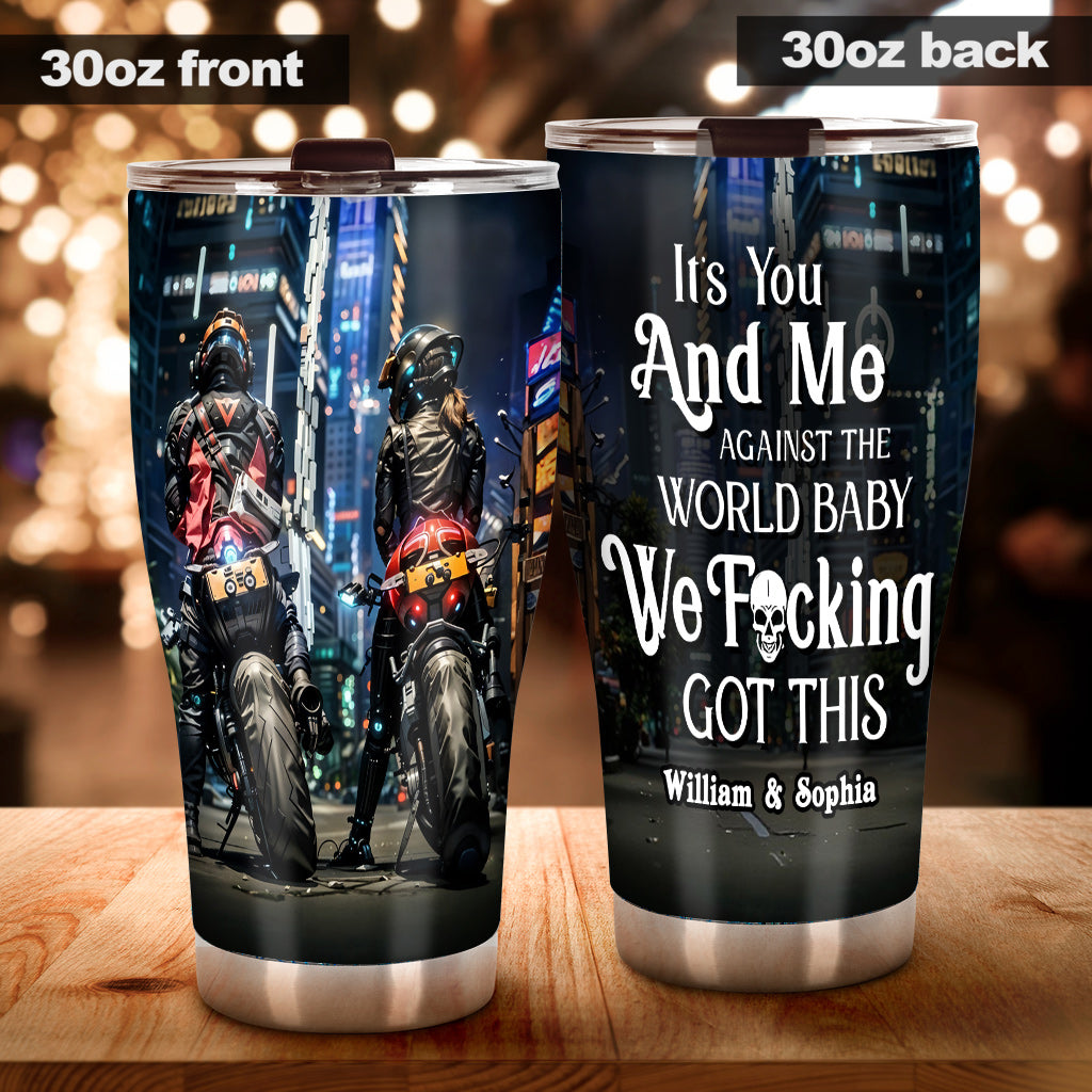 It's You & Me - Personalized Biker Tumbler