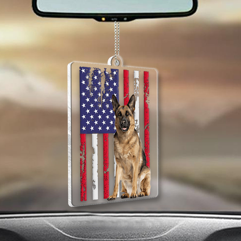 Drapeau Chiot - Ornement de voiture transparent personnalisé pour chien