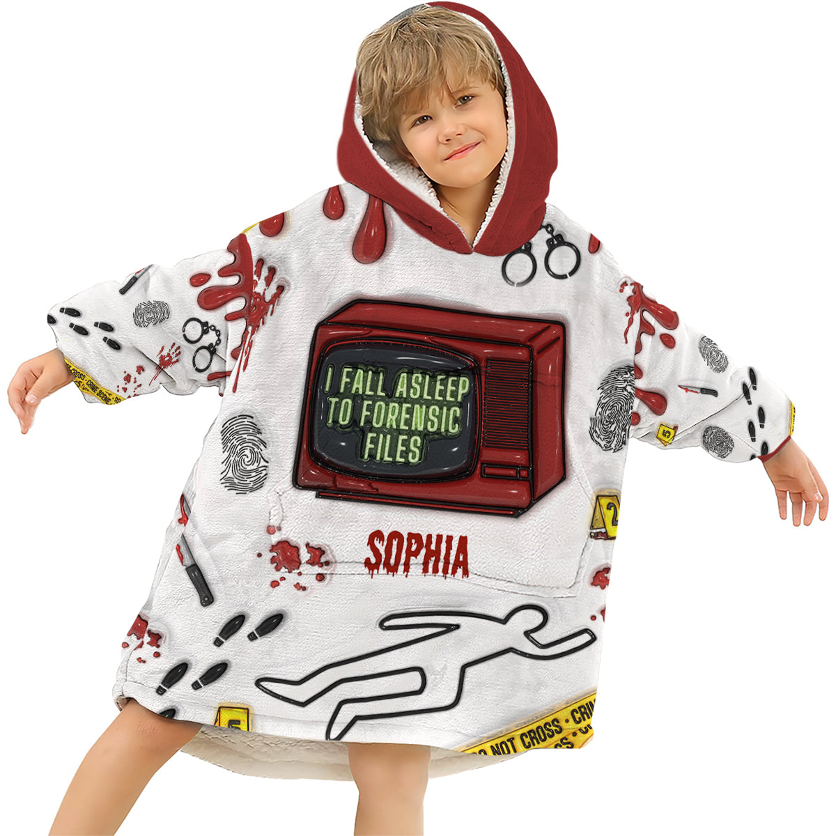I Fall Asleep For Forensic Files - Personalized Blanket Hoodie