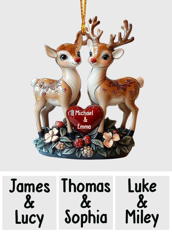 Loving Reindeer - Personalized Couple Ornament