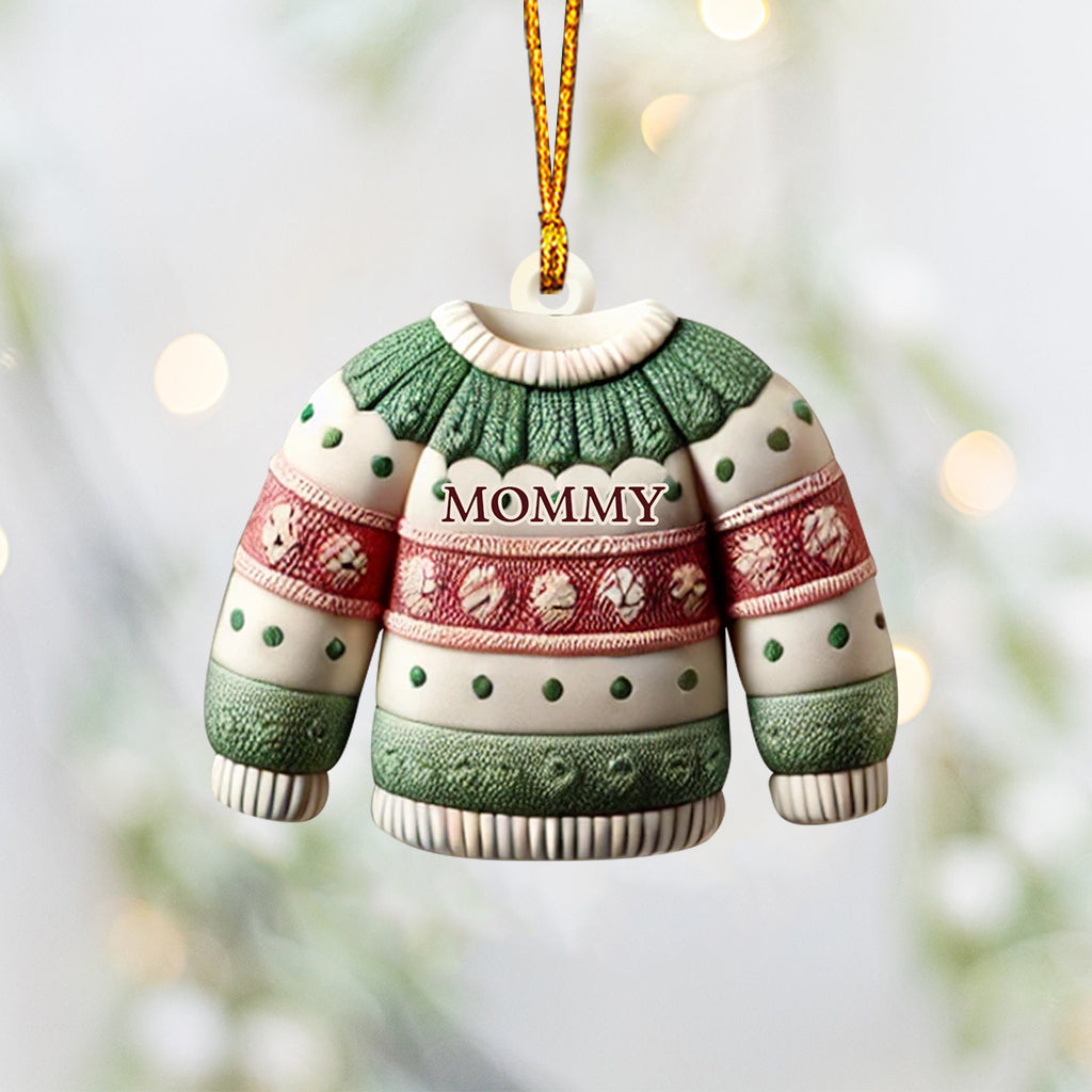 Bonnet d'hiver de Noël - Ornement familial personnalisé