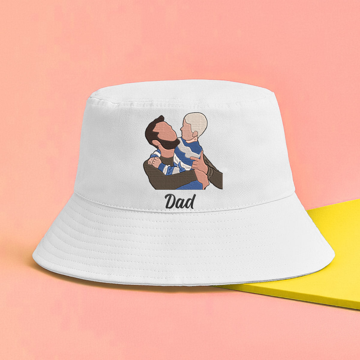 Custom 2D Photo - Personalized Father Embroidered Bucket Hat