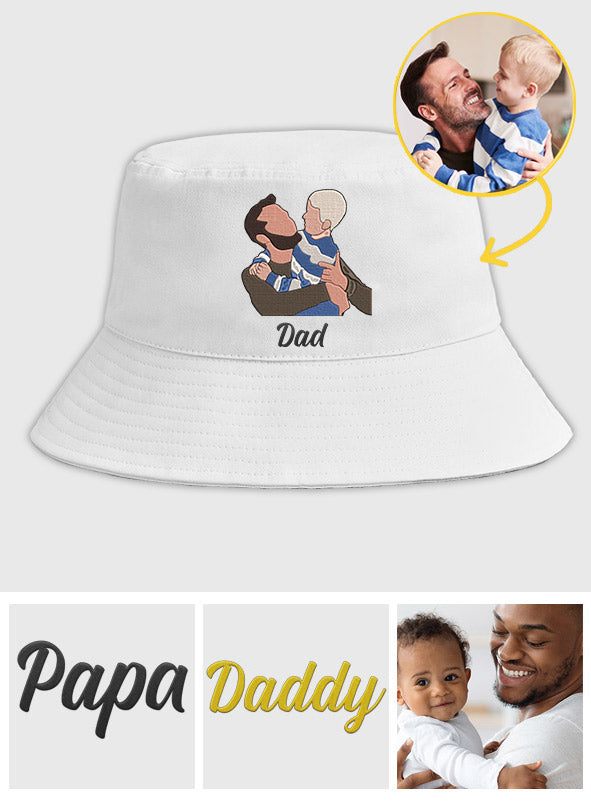 Custom 2D Photo - Personalized Father Embroidered Bucket Hat
