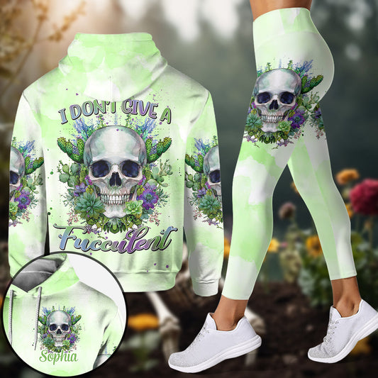 I Don't Give A Fucculent - Personalized Gardening Hoodie and Leggings