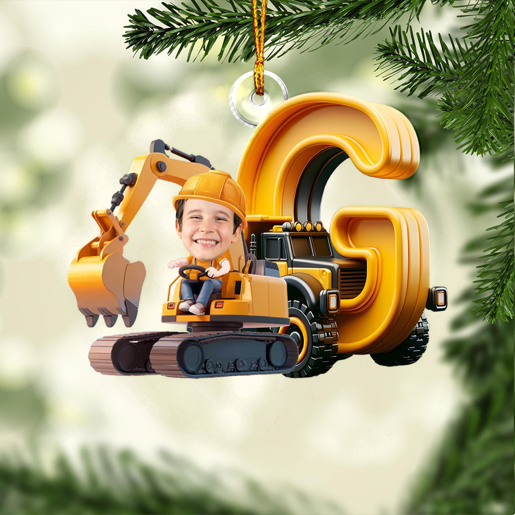 Construction Vehicle Alphabet Letters - Personalized Kid Custom Shaped Ornament