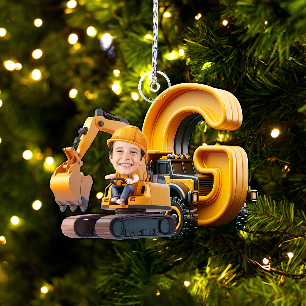 Construction Vehicle Alphabet Letters - Personalized Kid Custom Shaped Ornament