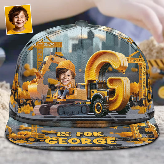 Construction Vehicle Alphabet Letters - Personalized Kid Snapback