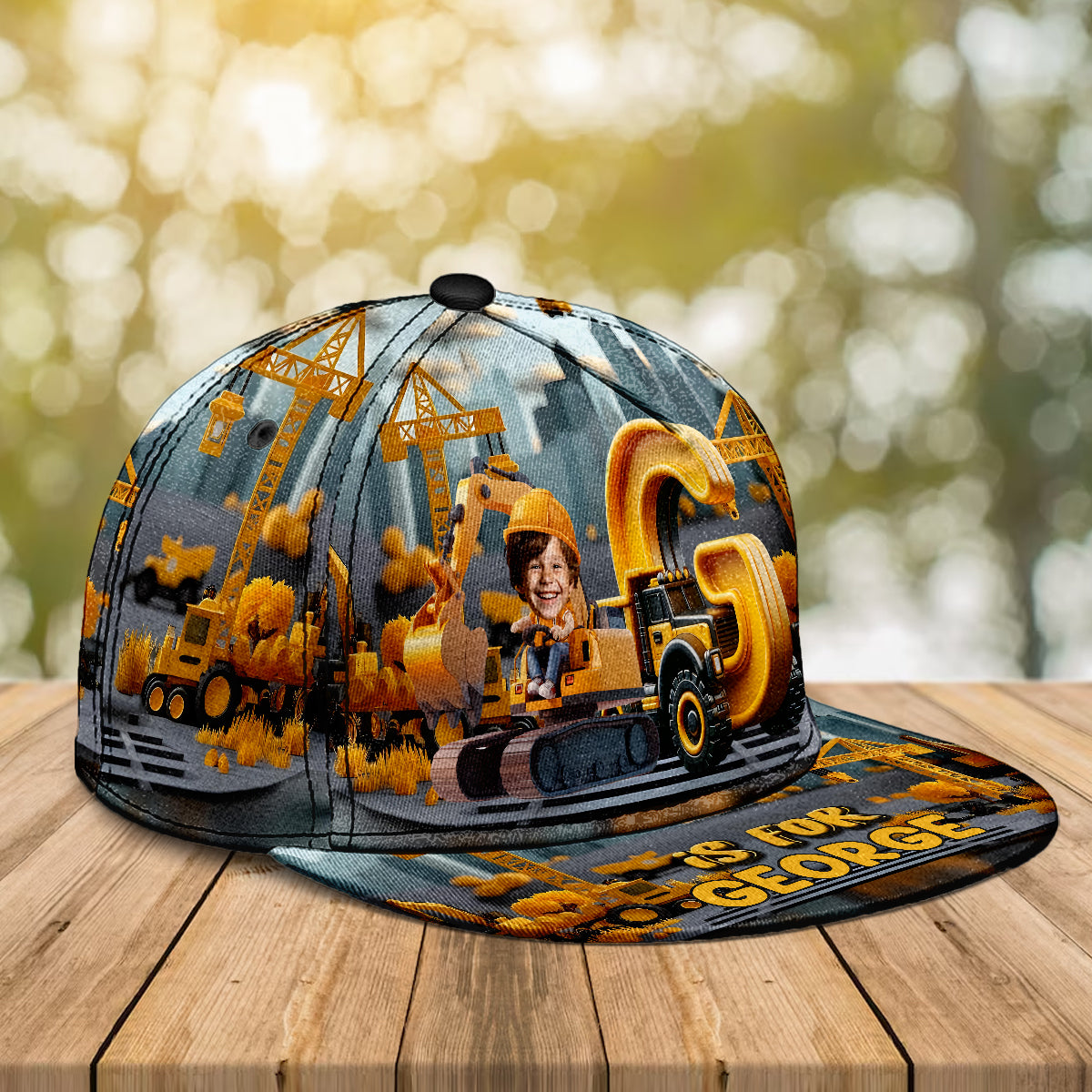 Construction Vehicle Alphabet Letters - Personalized Kid Snapback