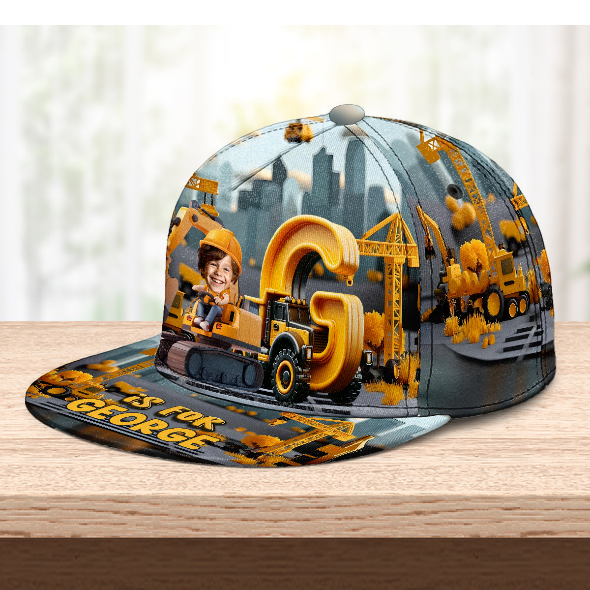 Construction Vehicle Alphabet Letters - Personalized Kid Snapback