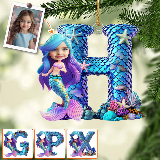 Mermaid Alphabet Letters - Personalized Kid Custom Shaped Ornament