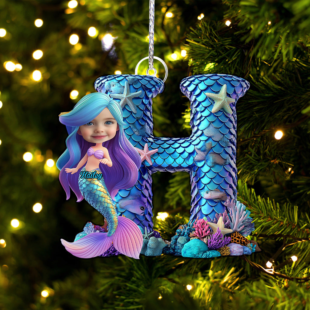 Mermaid Alphabet Letters - Personalized Kid Custom Shaped Ornament
