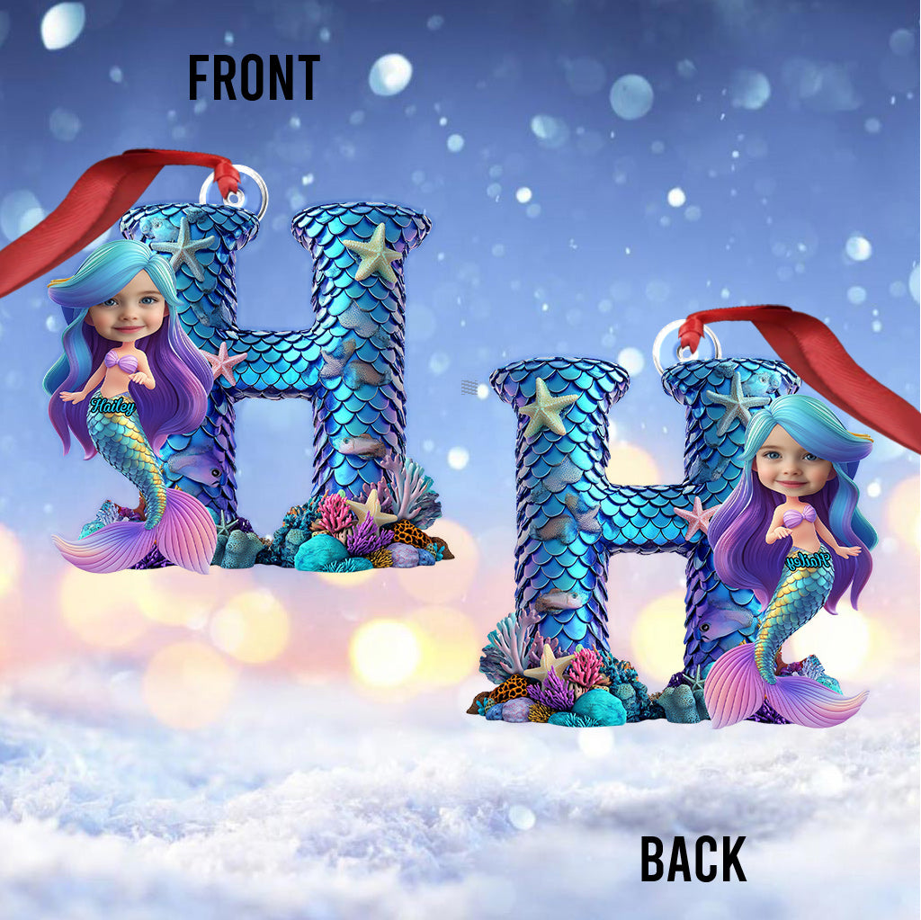 Mermaid Alphabet Letters - Personalized Kid Custom Shaped Ornament