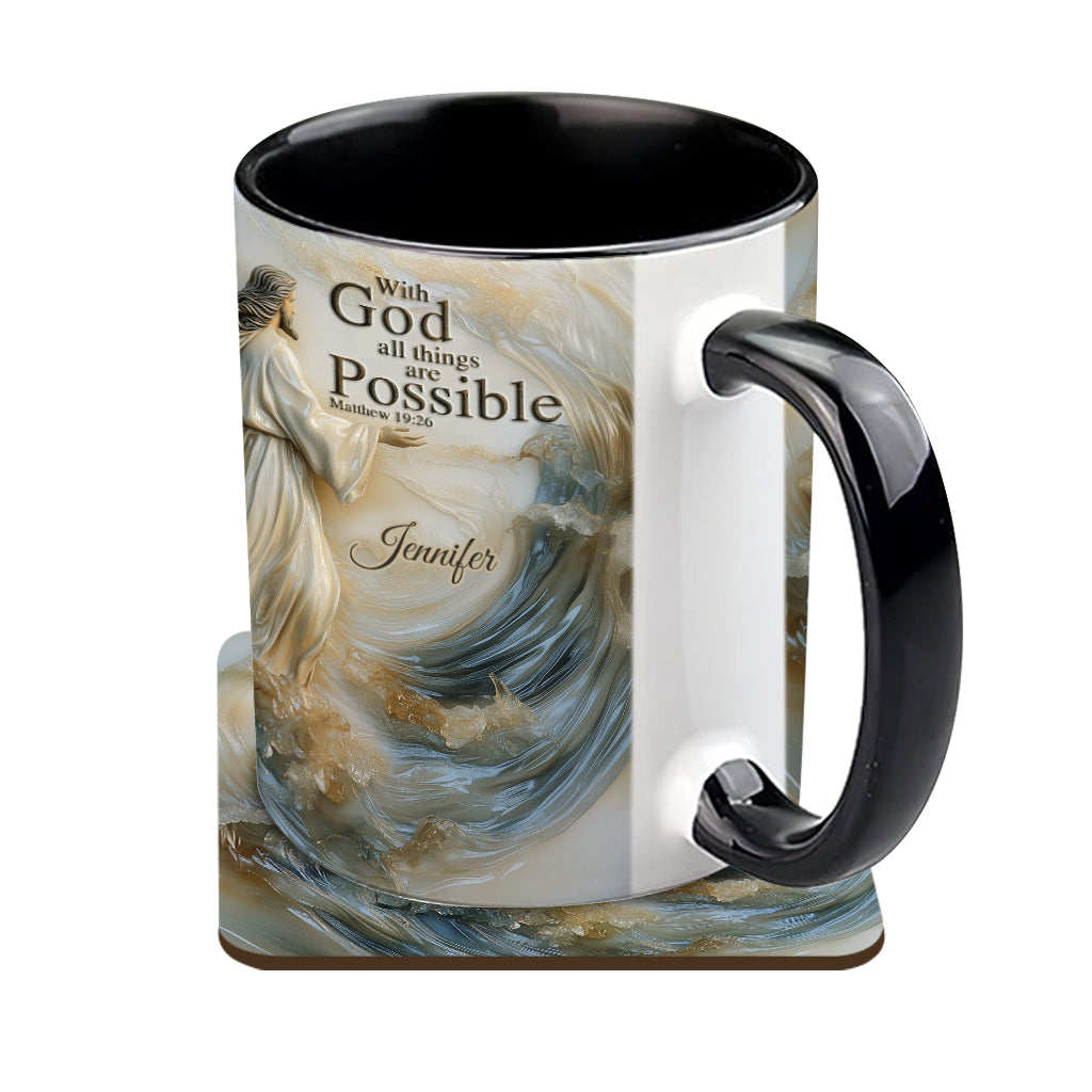 With God All Things Is Posible - Personalized Christian Accent Mug