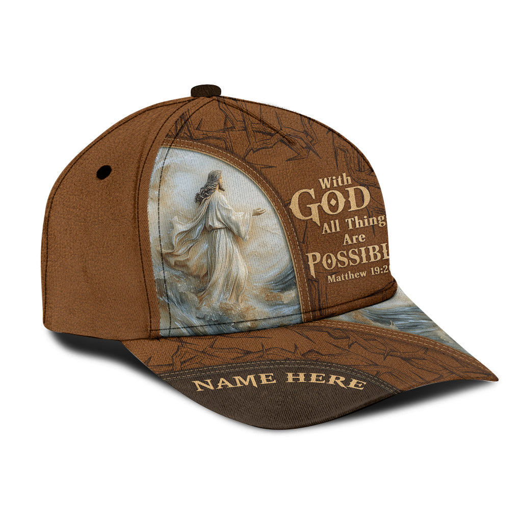 With God All Things Are Possible - Personalized Christian Classic Cap