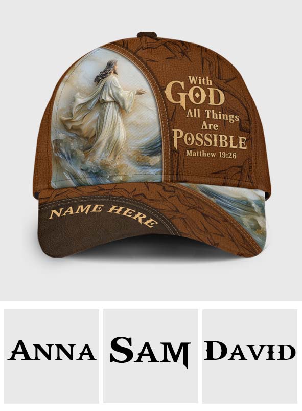 With God All Things Are Possible - Personalized Christian Classic Cap