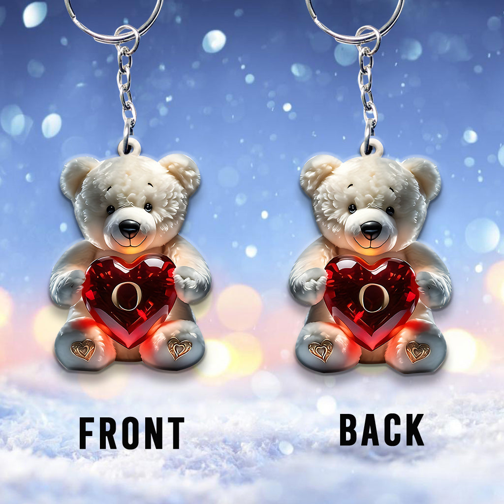 Cute Bear Letter - Personalized Kid Keychain