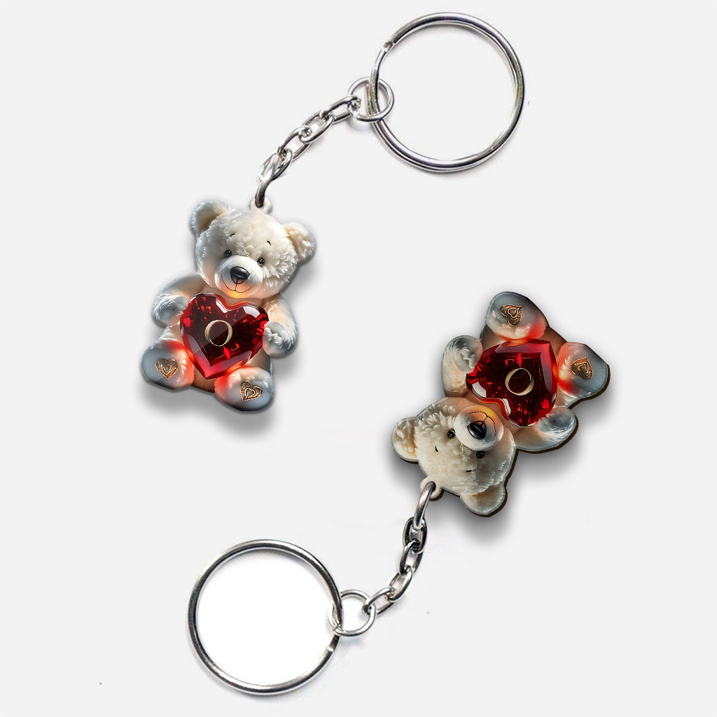 Cute Bear Letter - Personalized Kid Keychain